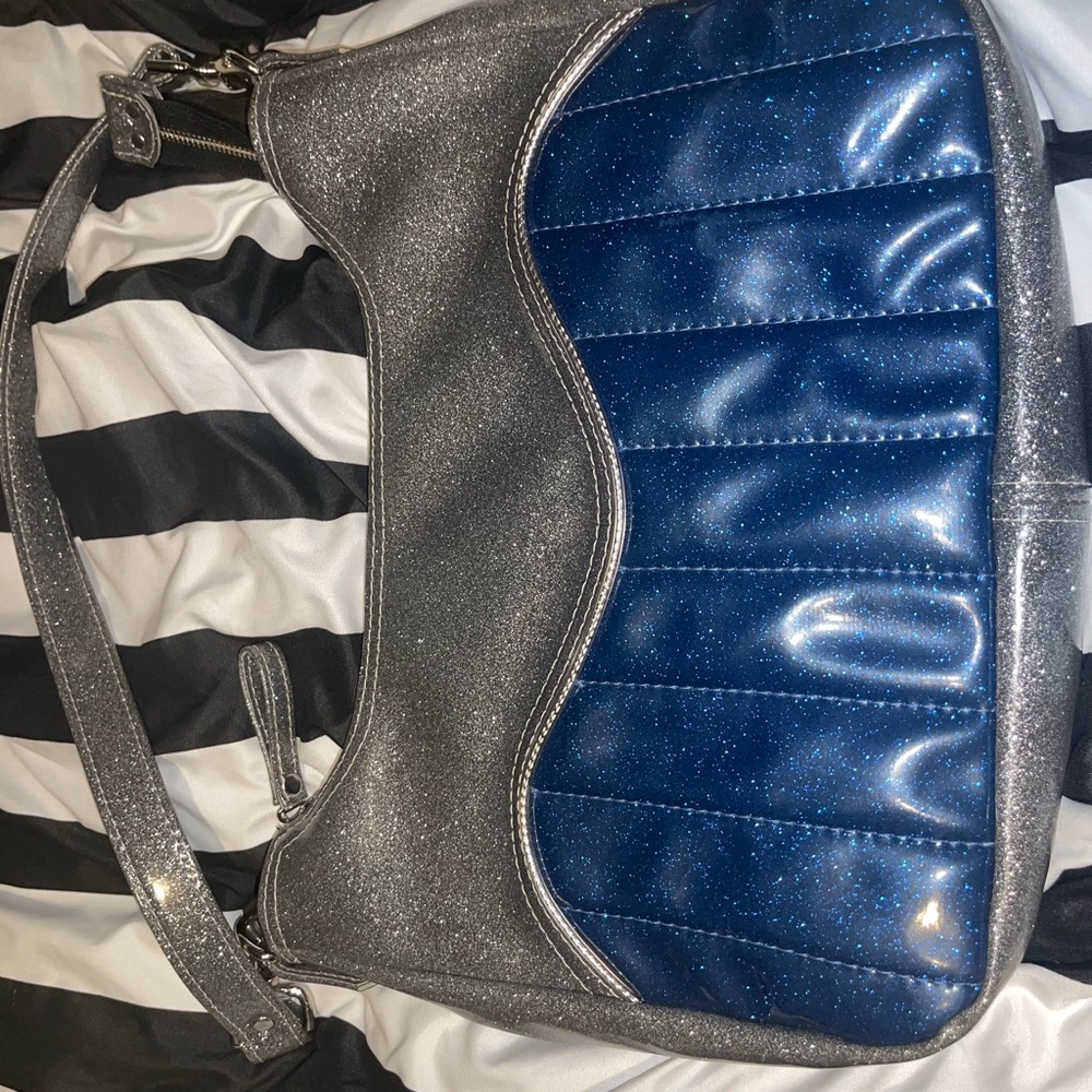 Trophy Queen Eldorado Silver and Blue Shoulder Bag